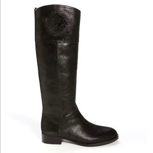Tory Burch Kiernan Tumbled Leather Riding Boots